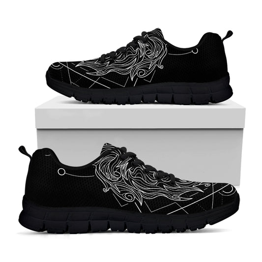 Black And White Leo Sign Print Black Sneakers