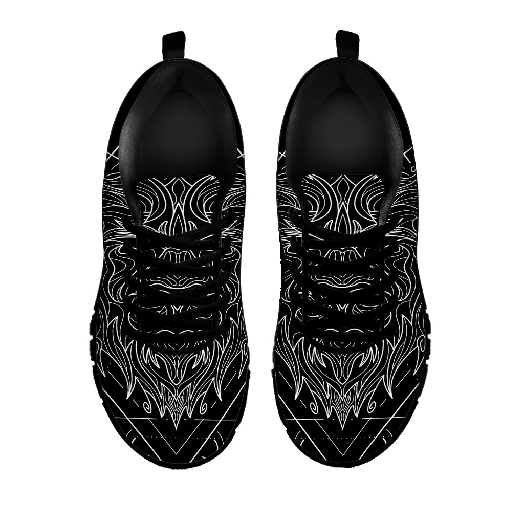 Black And White Leo Sign Print Black Sneakers