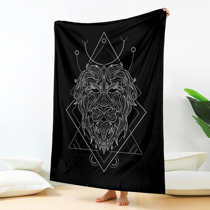 Black And White Leo Sign Print Blanket