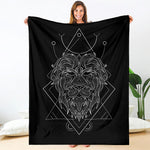 Black And White Leo Sign Print Blanket