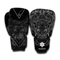 Black And White Leo Sign Print Boxing Gloves