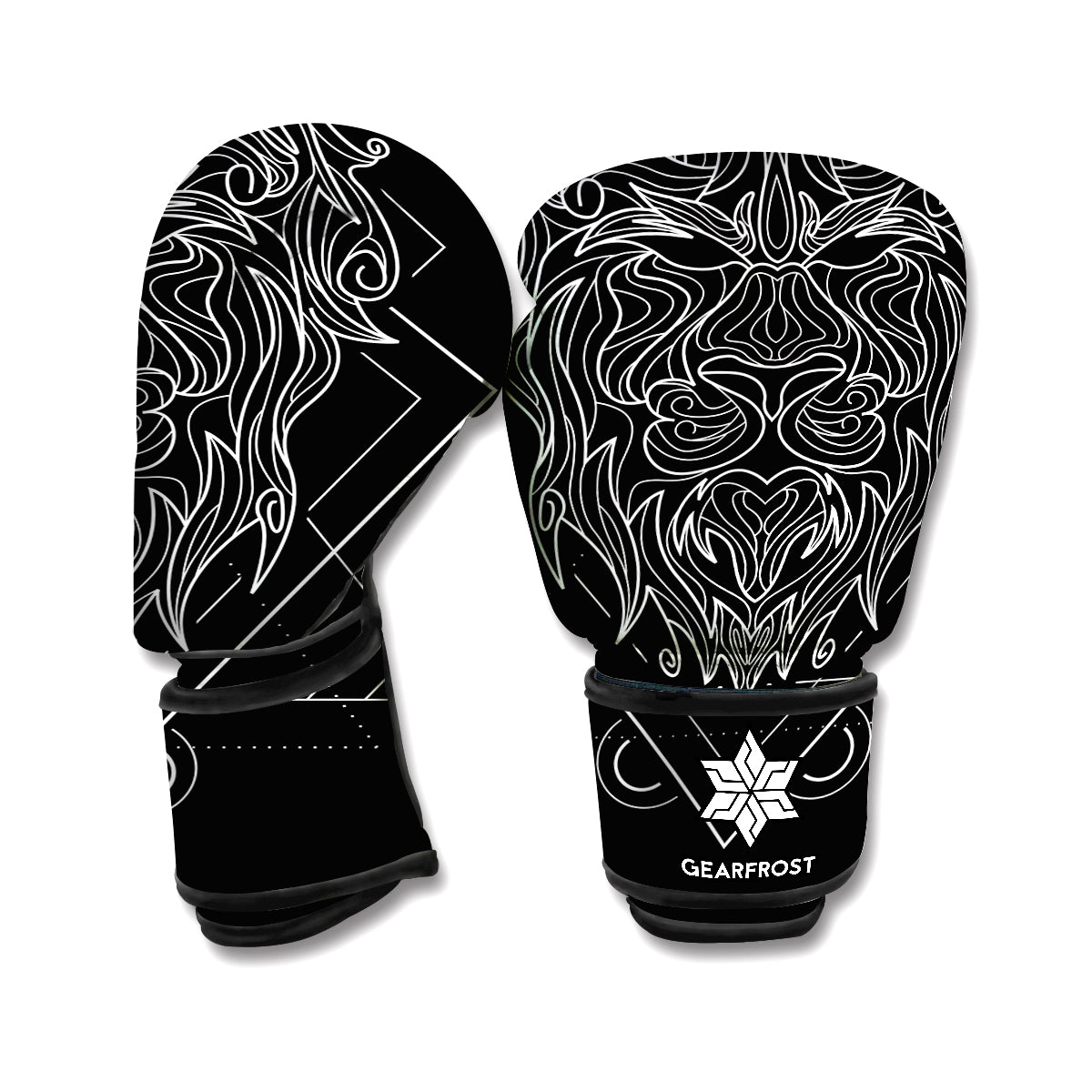 Black And White Leo Sign Print Boxing Gloves