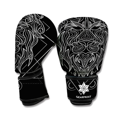 Black And White Leo Sign Print Boxing Gloves