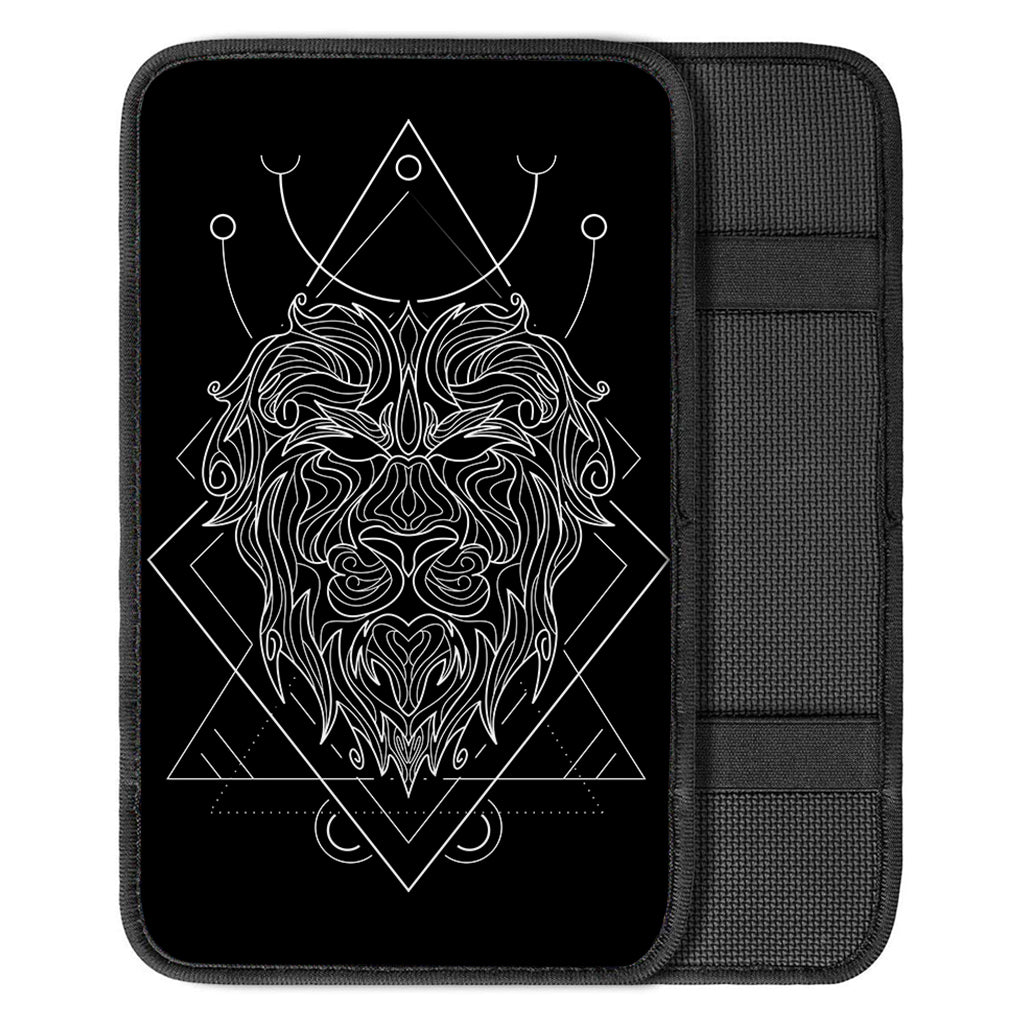 Black And White Leo Sign Print Car Center Console Cover