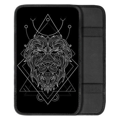 Black And White Leo Sign Print Car Center Console Cover