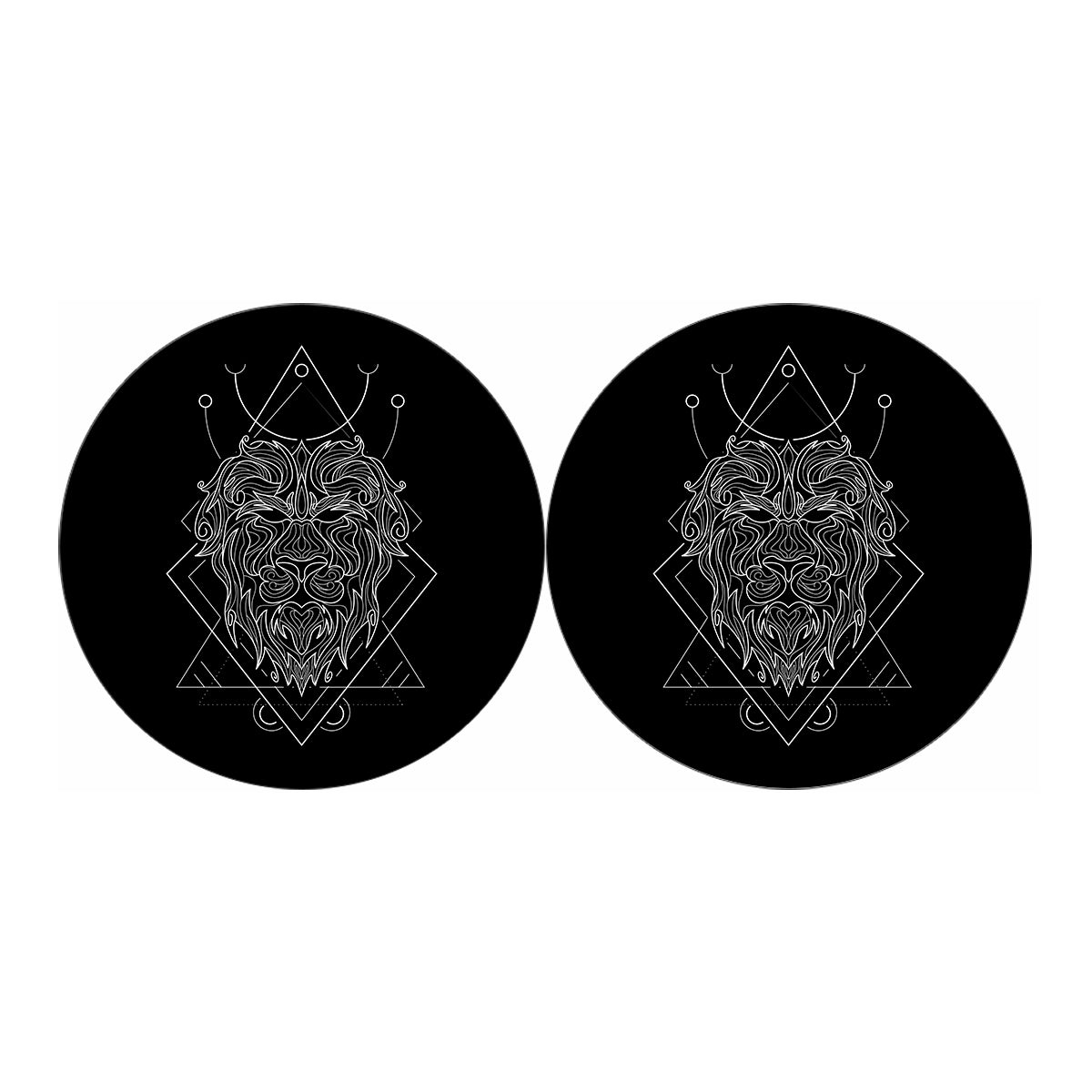 Black And White Leo Sign Print Car Coasters