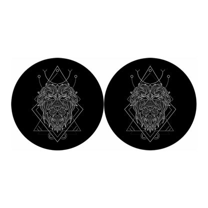 Black And White Leo Sign Print Car Coasters