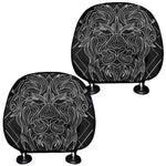 Black And White Leo Sign Print Car Headrest Covers