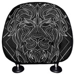 Black And White Leo Sign Print Car Headrest Covers