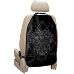 Black And White Leo Sign Print Car Seat Organizers