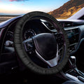 Black And White Leo Sign Print Car Steering Wheel Cover