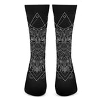 Black And White Leo Sign Print Crew Socks