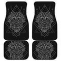 Black And White Leo Sign Print Front and Back Car Floor Mats