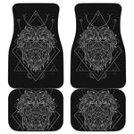 Black And White Leo Sign Print Front and Back Car Floor Mats