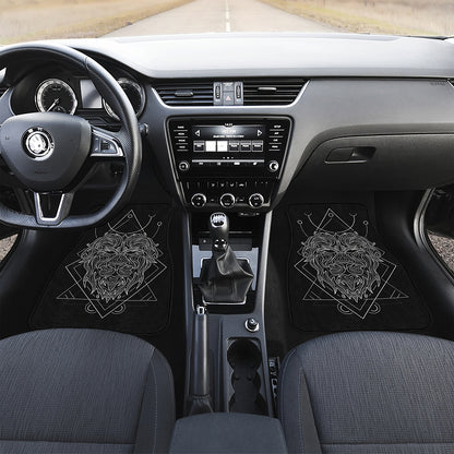 Black And White Leo Sign Print Front Car Floor Mats