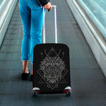 Black And White Leo Sign Print Luggage Cover