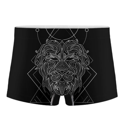 Black And White Leo Sign Print Men's Boxer Briefs