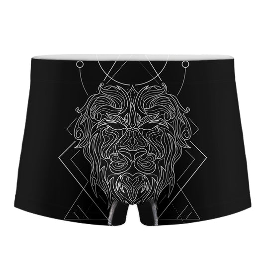 Black And White Leo Sign Print Men's Boxer Briefs