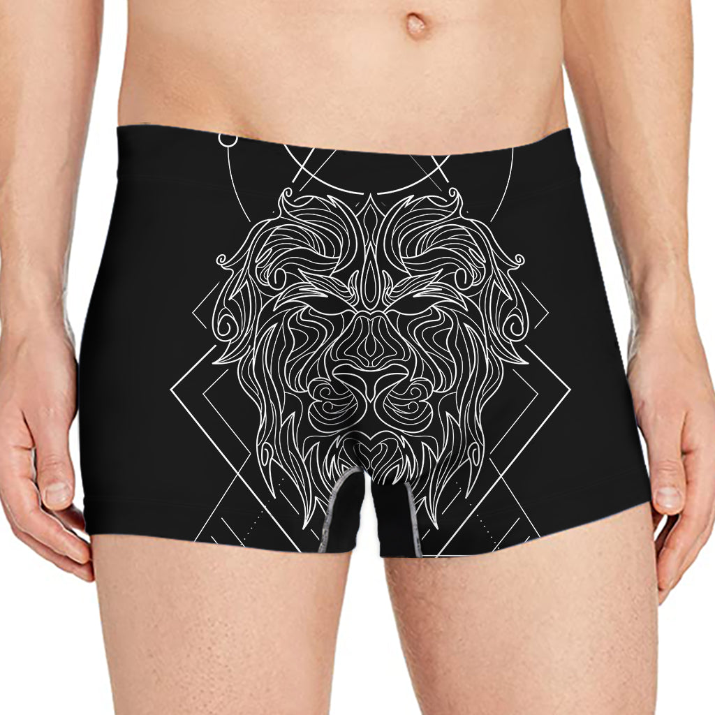 Black And White Leo Sign Print Men's Boxer Briefs