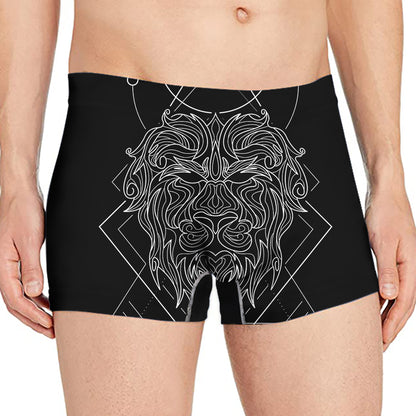 Black And White Leo Sign Print Men's Boxer Briefs