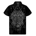 Black And White Leo Sign Print Men's Short Sleeve Shirt