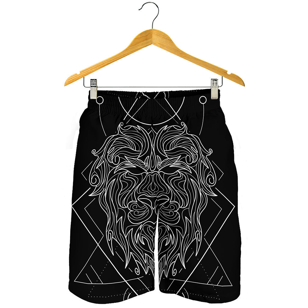 Black And White Leo Sign Print Men's Shorts