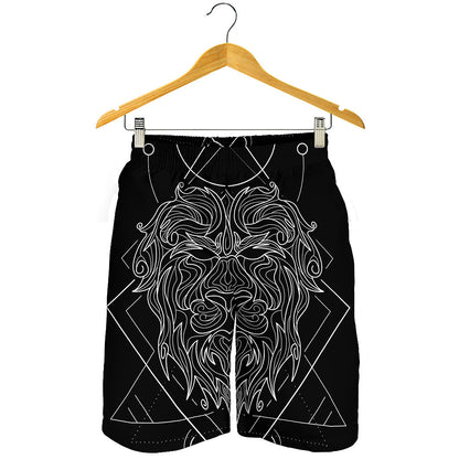Black And White Leo Sign Print Men's Shorts