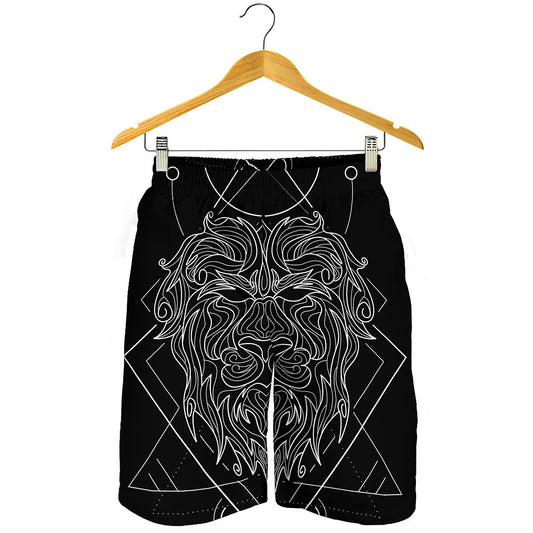 Black And White Leo Sign Print Men's Shorts