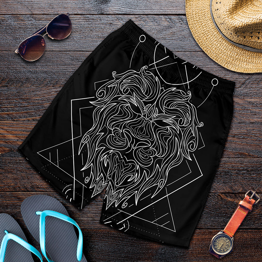 Black And White Leo Sign Print Men's Shorts