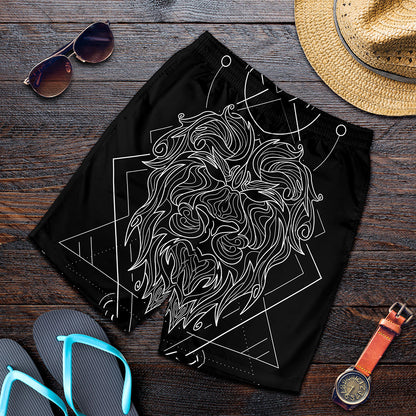 Black And White Leo Sign Print Men's Shorts