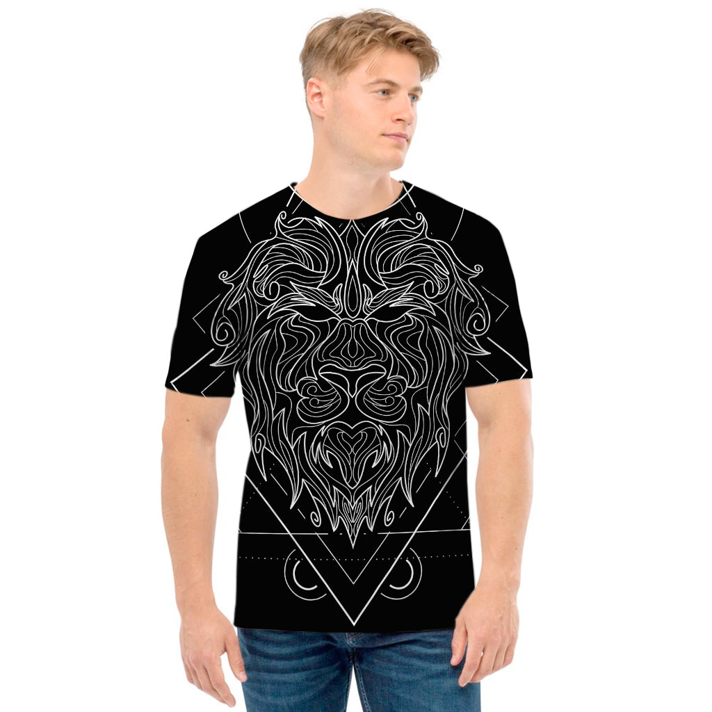 Black And White Leo Sign Print Men's T-Shirt
