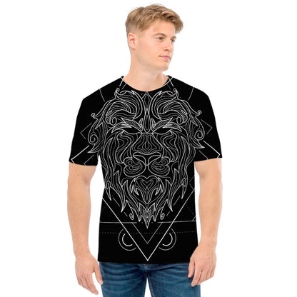 Black And White Leo Sign Print Men's T-Shirt