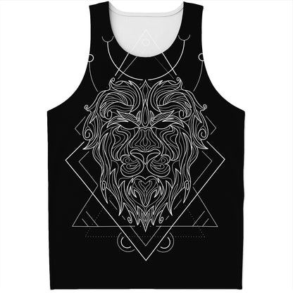 Black And White Leo Sign Print Men's Tank Top