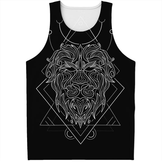 Black And White Leo Sign Print Men's Tank Top