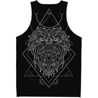 Black And White Leo Sign Print Men's Tank Top