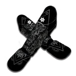 Black And White Leo Sign Print Muay Thai Shin Guard