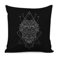 Black And White Leo Sign Print Pillow Cover