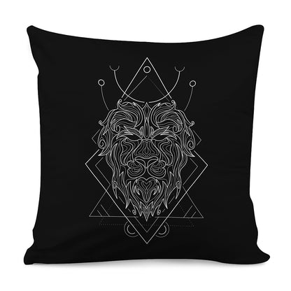 Black And White Leo Sign Print Pillow Cover