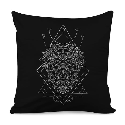 Black And White Leo Sign Print Pillow Cover