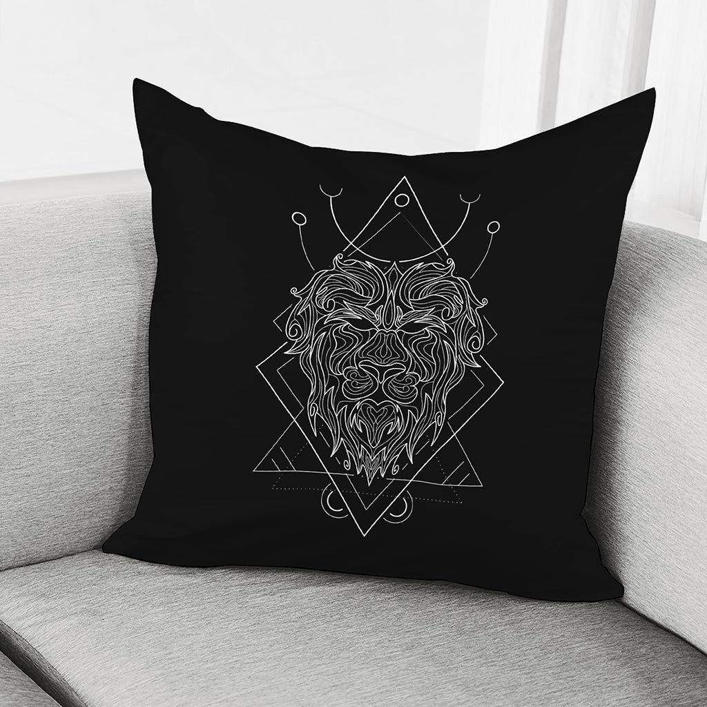 Black And White Leo Sign Print Pillow Cover