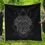 Black And White Leo Sign Print Quilt