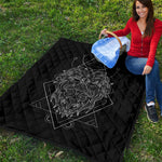 Black And White Leo Sign Print Quilt