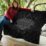 Black And White Leo Sign Print Quilt