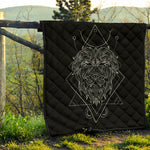 Black And White Leo Sign Print Quilt