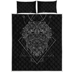 Black And White Leo Sign Print Quilt Bed Set