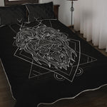 Black And White Leo Sign Print Quilt Bed Set