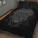 Black And White Leo Sign Print Quilt Bed Set
