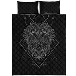 Black And White Leo Sign Print Quilt Bed Set