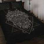 Black And White Leo Sign Print Quilt Bed Set