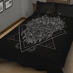 Black And White Leo Sign Print Quilt Bed Set